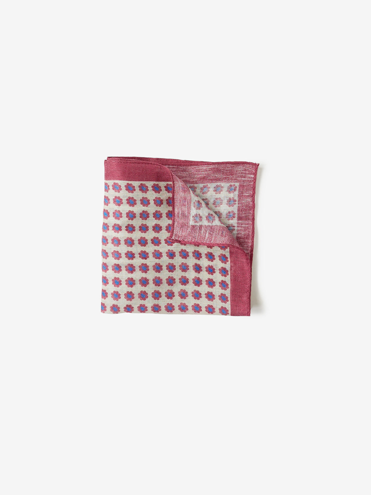 Flower Dots Pocket Square|ボルドー