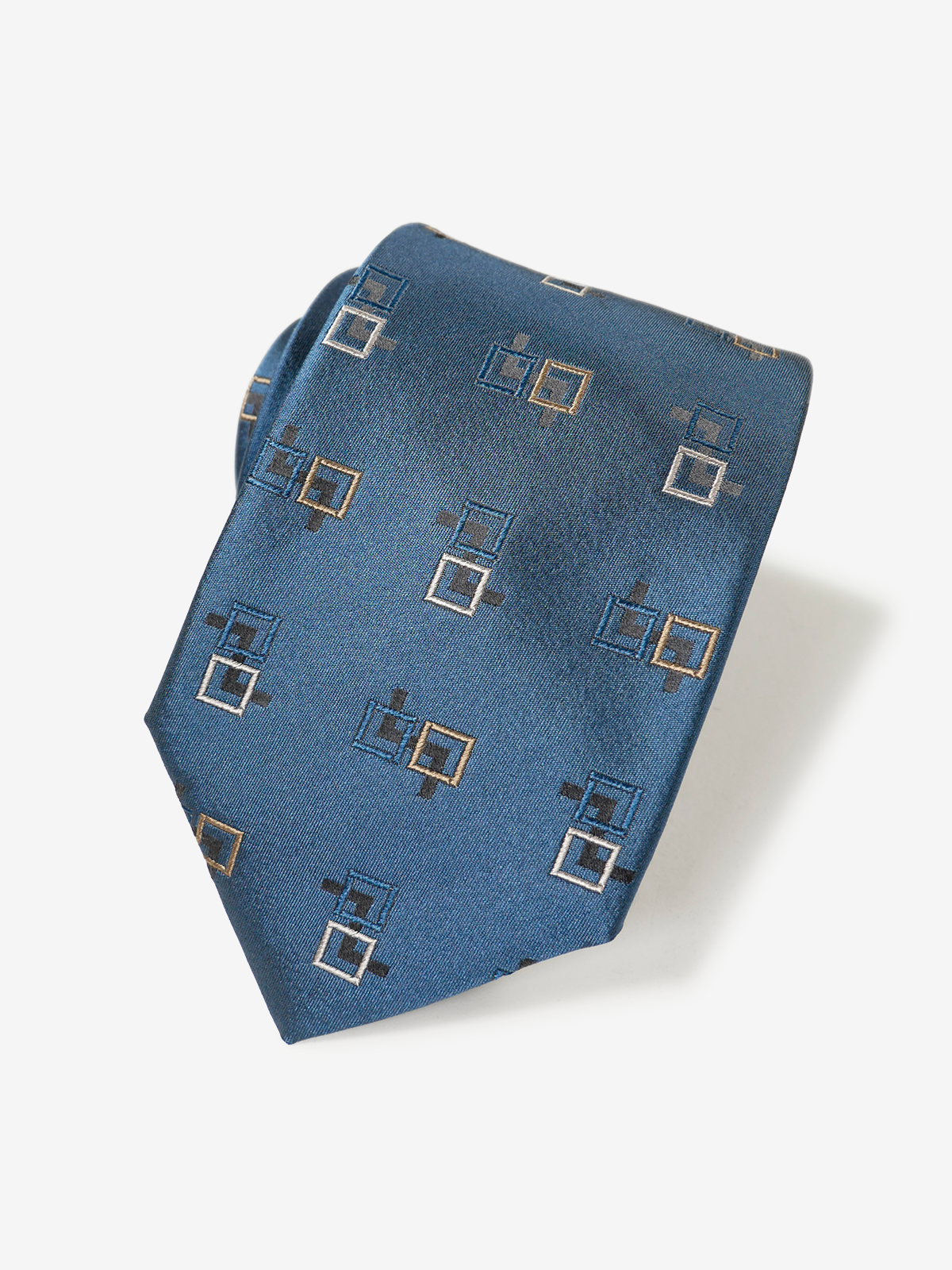 Classico Seta|Double Square Neat Tie|ブルー