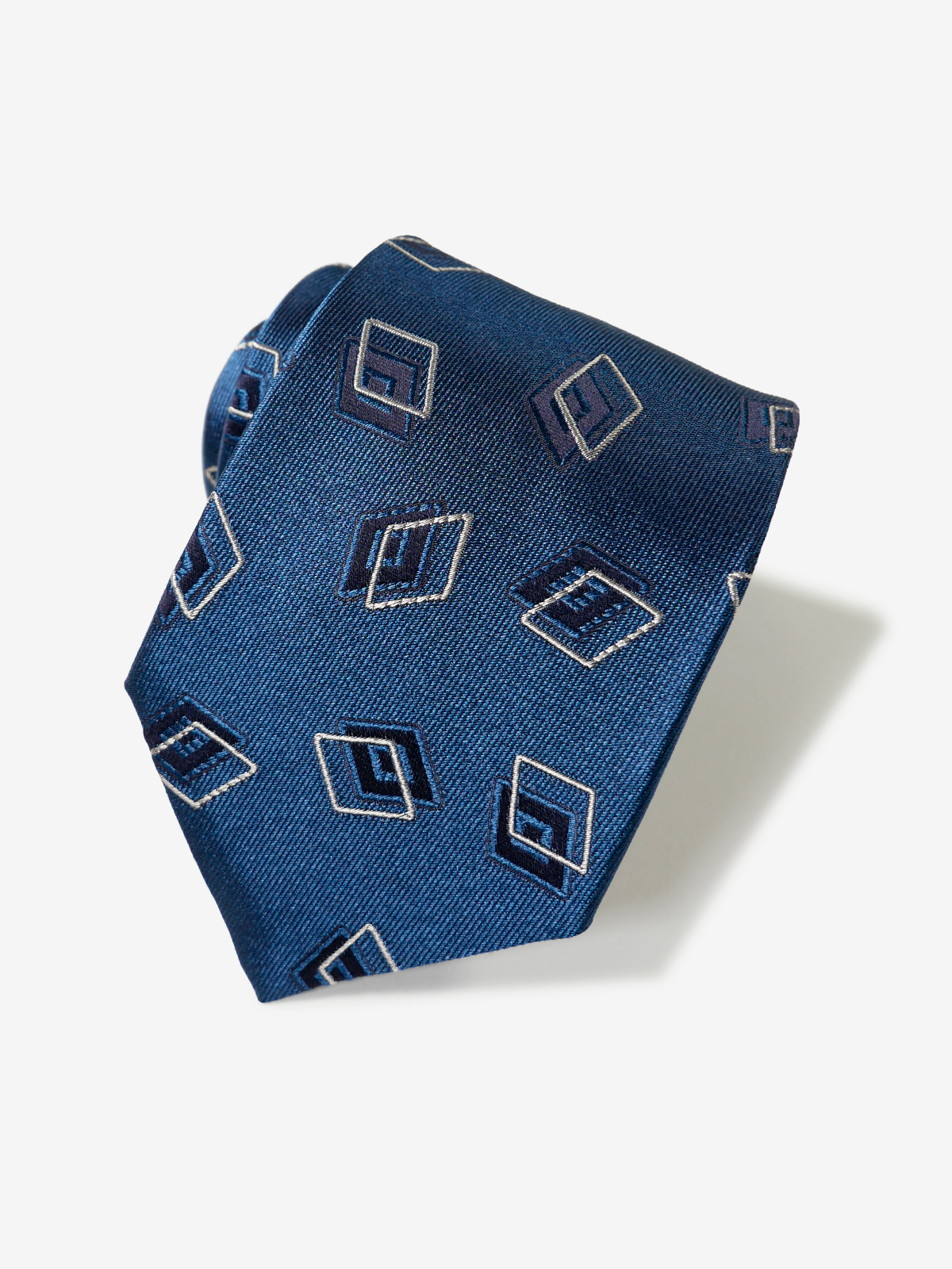 Classico Seta|Double Rhombus Neat Tie|ライトネイビー