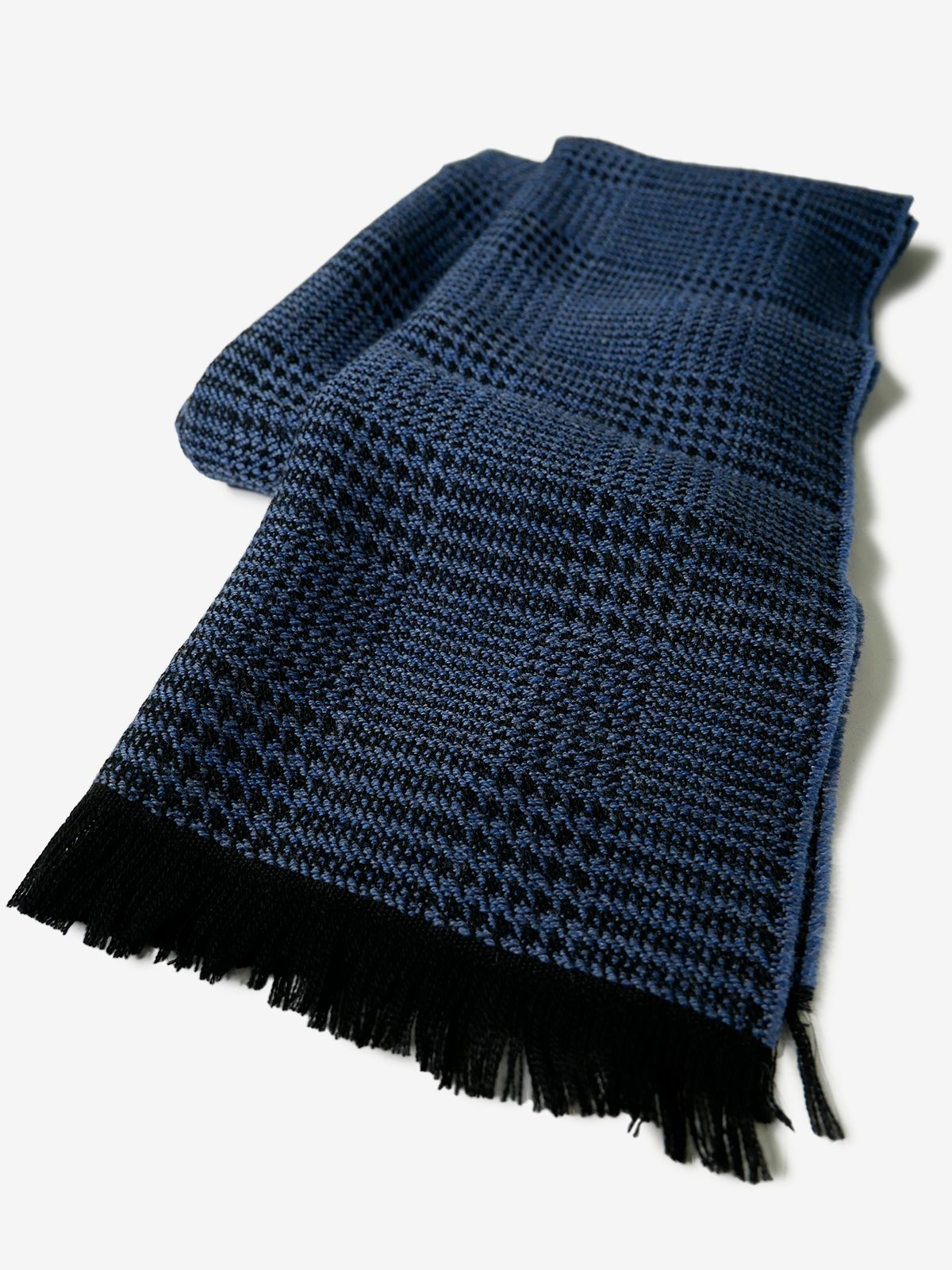 Pinto|Glen plaid Wool Scarf|ブルー