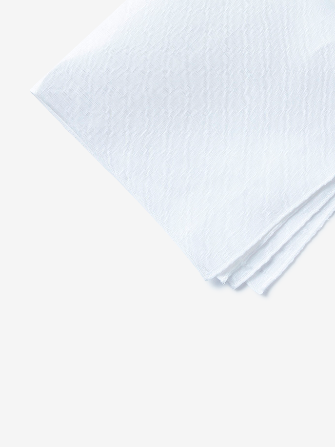 Linen Pocket Square|ホワイト