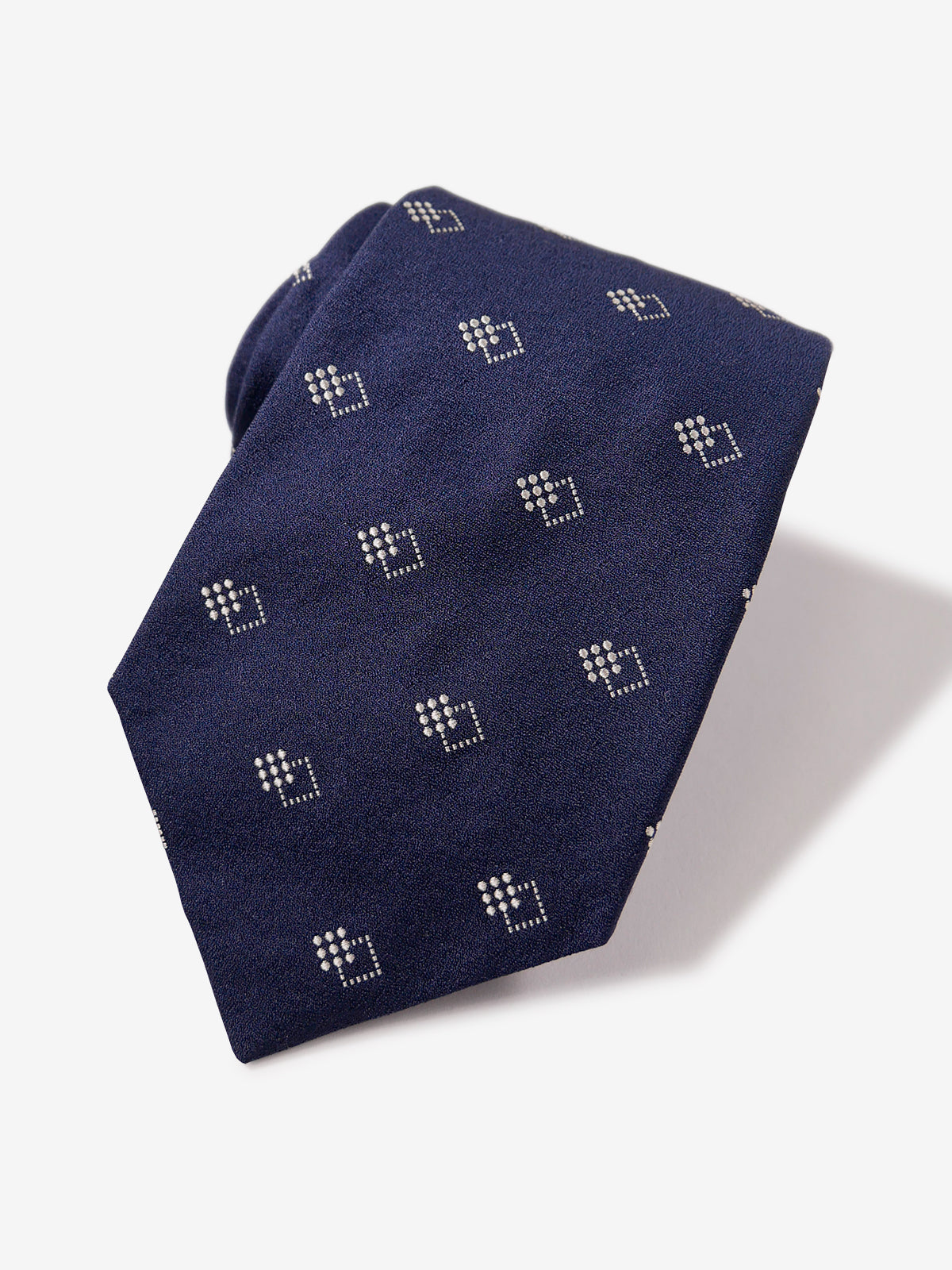 Classico Seta|Double Square Neat Tie|ネイビー