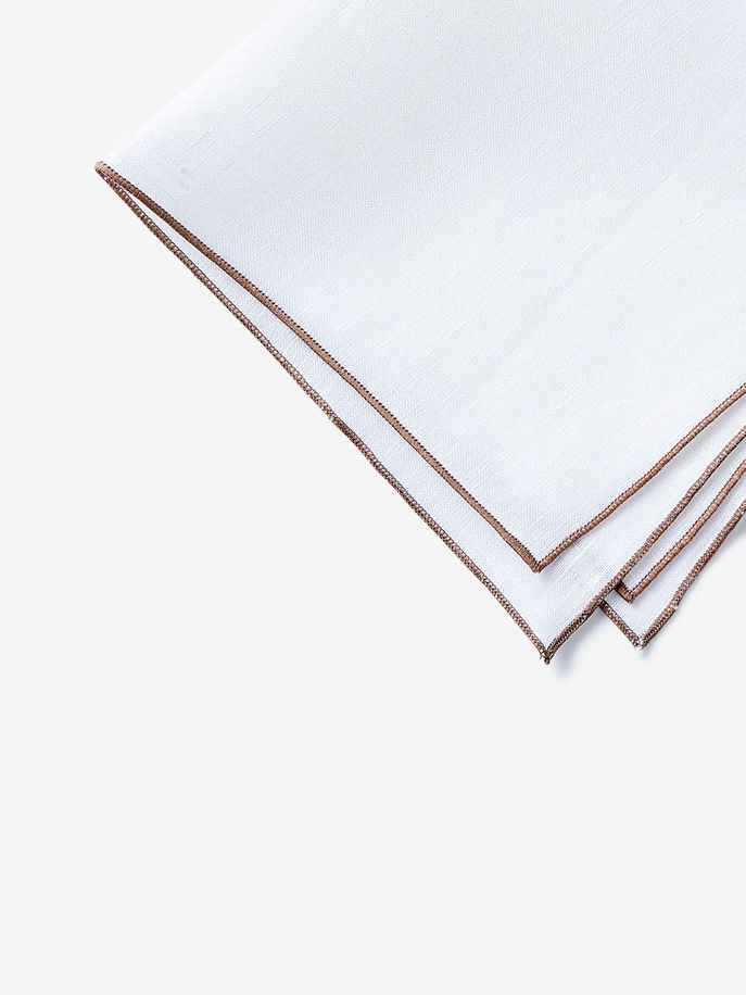 Linen Pocket Square|ライトブラウン