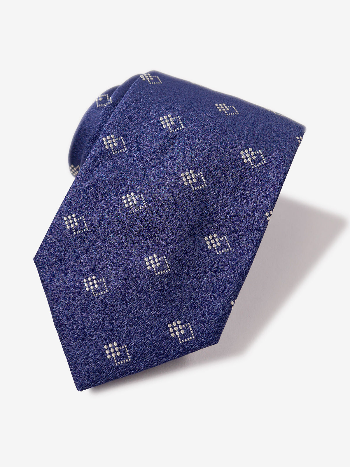 Classico Seta|Double Square Neat Tie|ライトネイビー