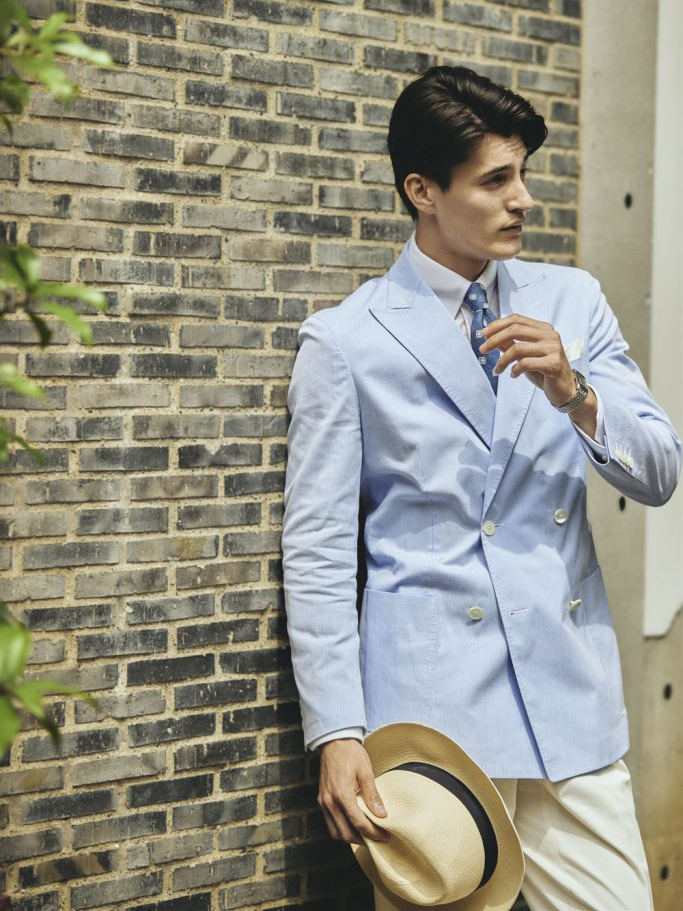 Classico Seta|Square Neat Tie|ブルー