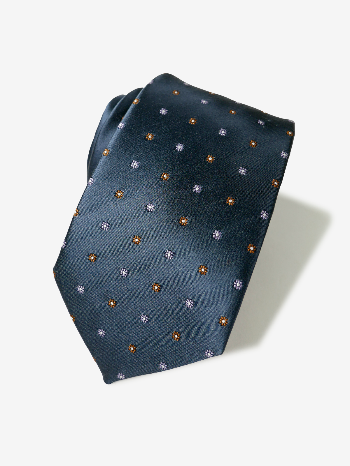 Floral Neat Tie｜ネイビーブルー