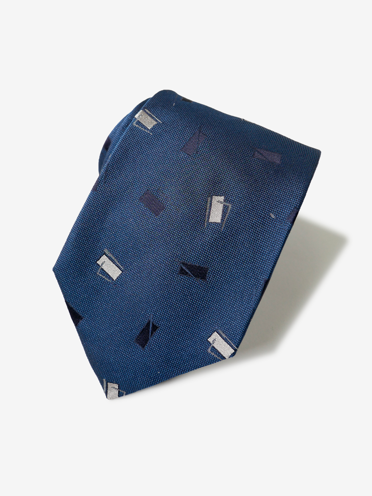 Classico Seta|Rectangle Neat Tie|ライトネイビー