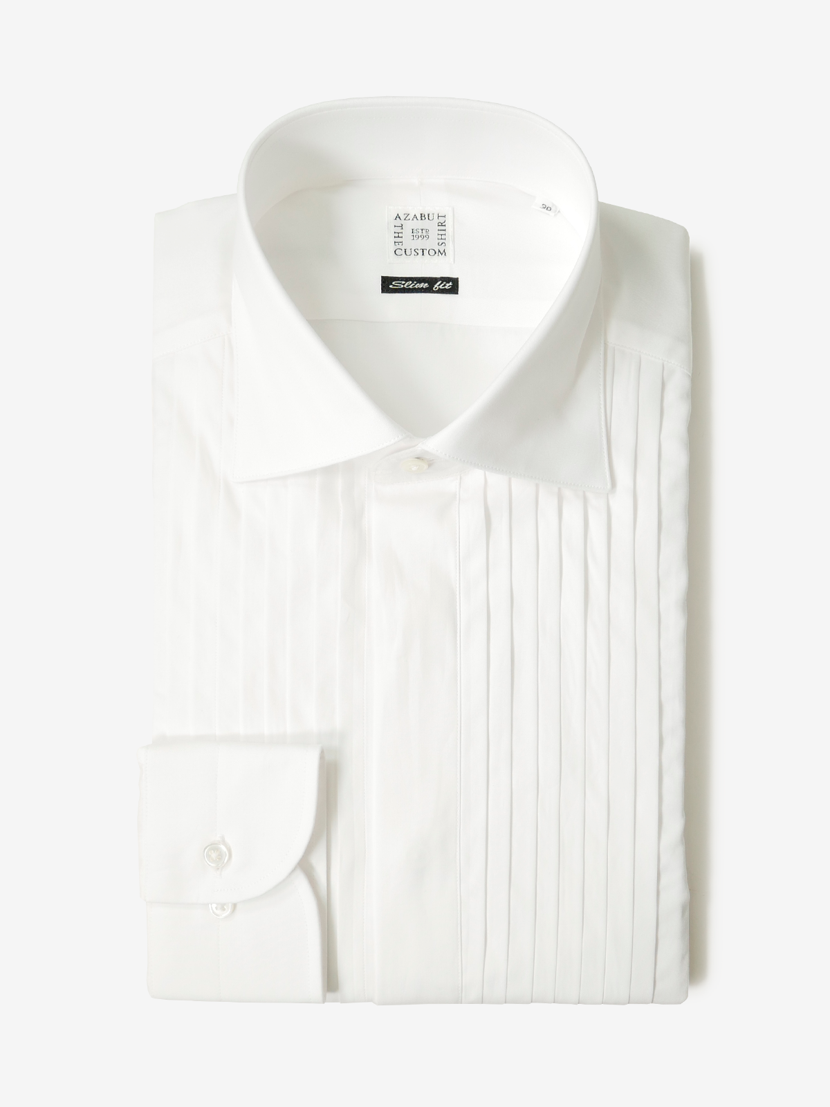Pleated Slim Fit Shirt|ホワイト