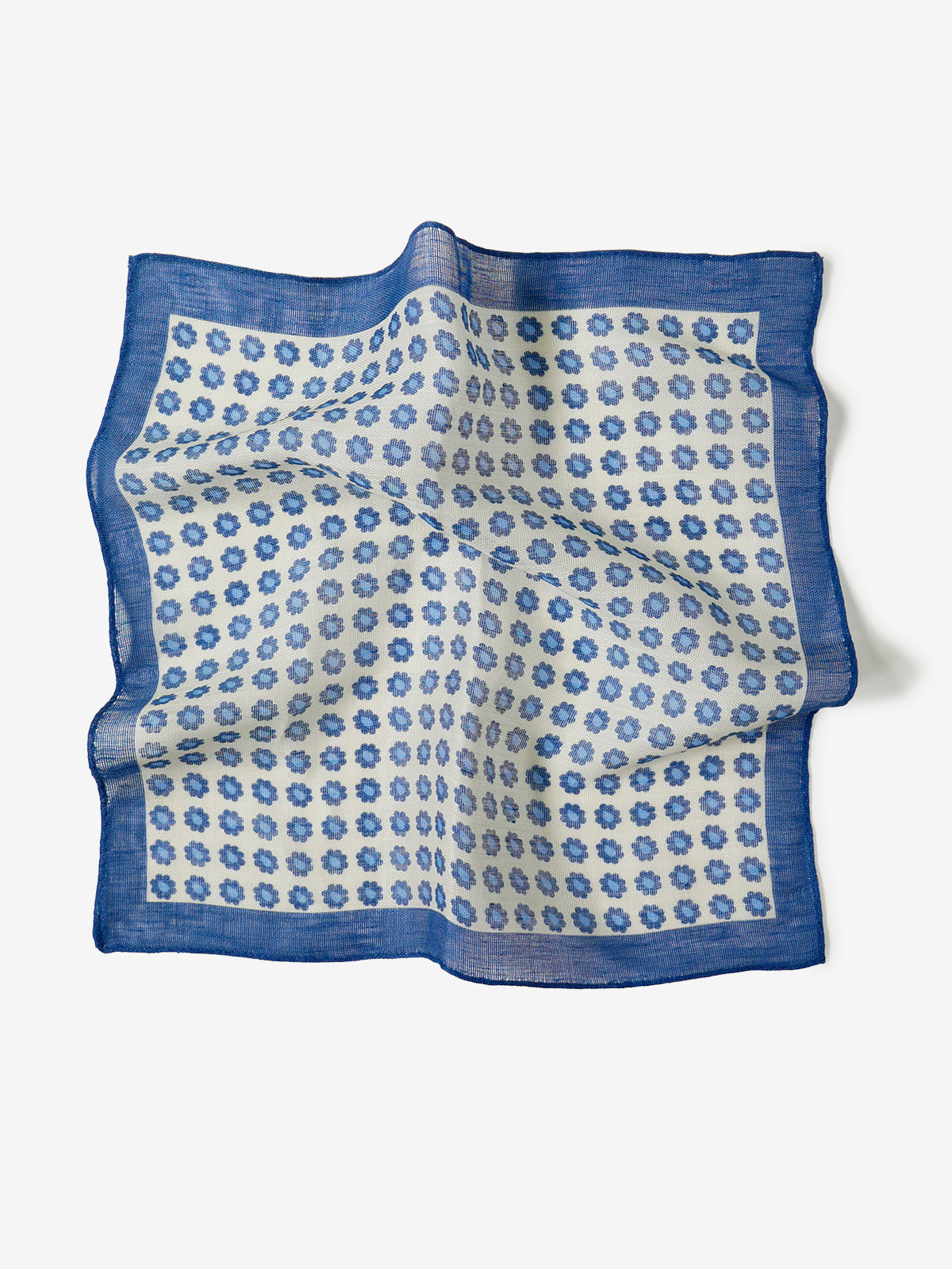 Flower Dots Pocket Square|ブルー