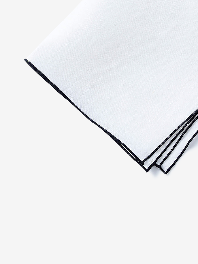 Linen Pocket Square|ブラック
