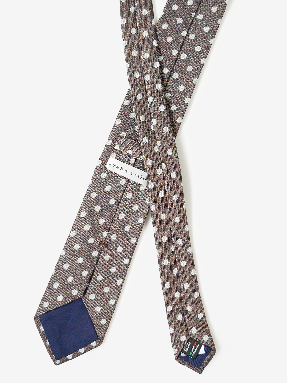Classico Seta|Polka Dot Tie|ブラウン
