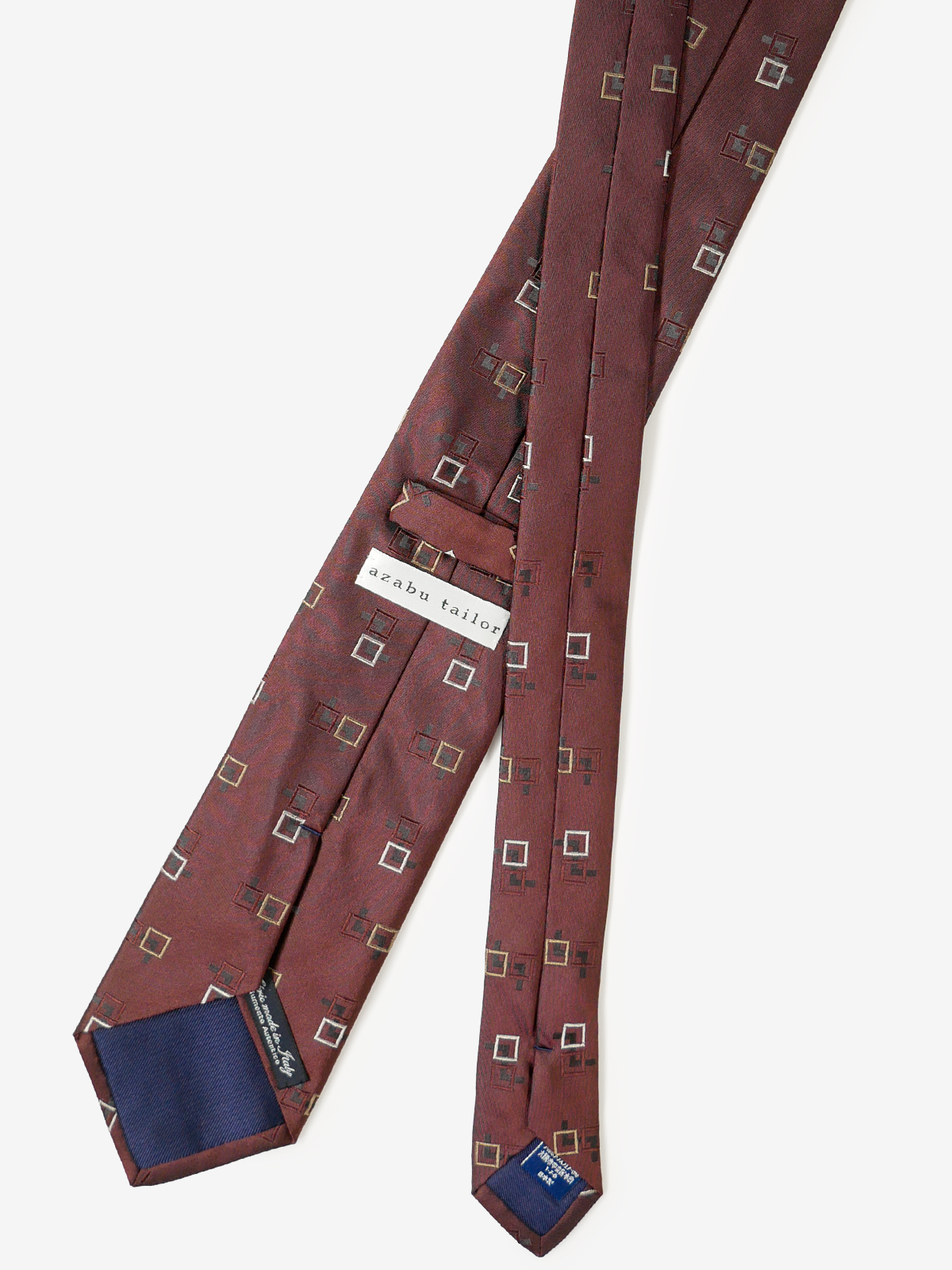 Classico Seta|Double Square Neat Tie|ボルドー