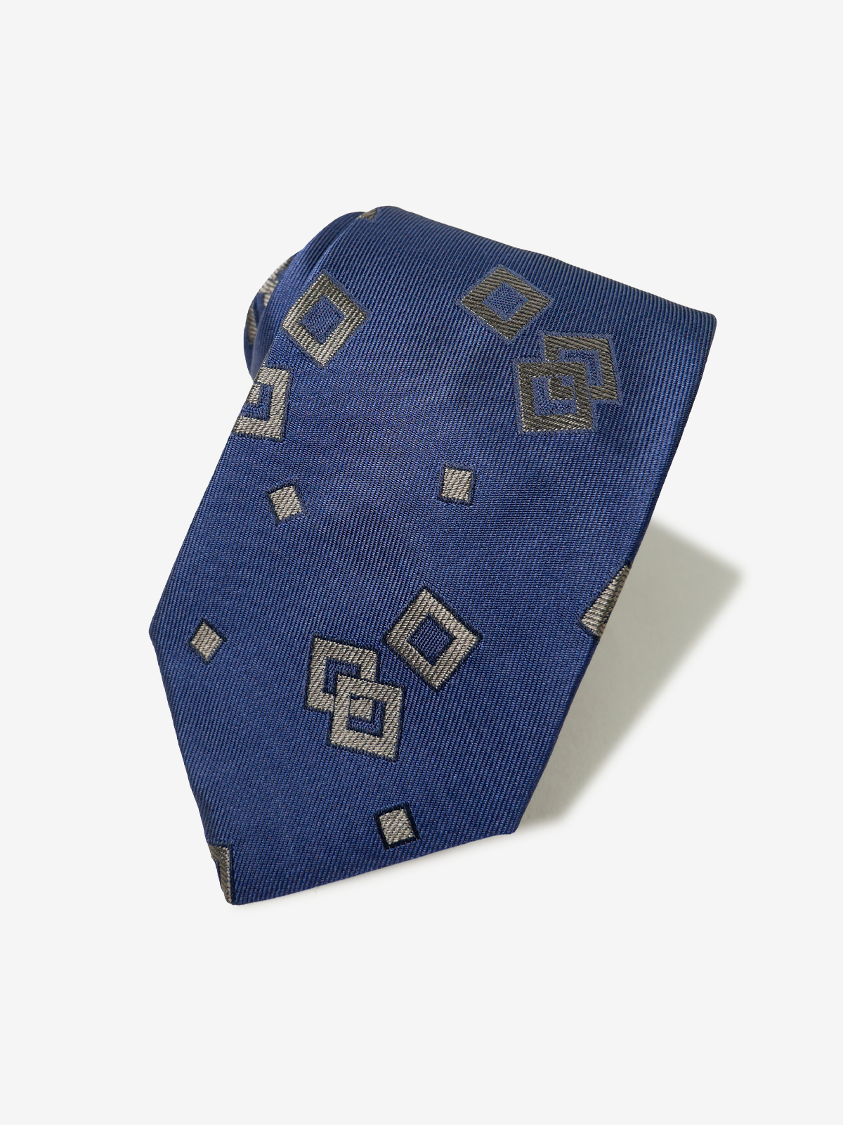 Classico Seta|Double Square Neat Tie|ネイビー