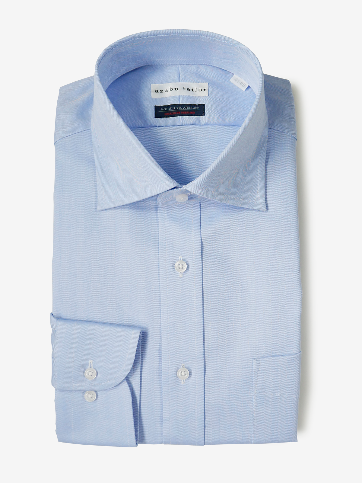 World Traveler Herringbone Shirt|ブルー