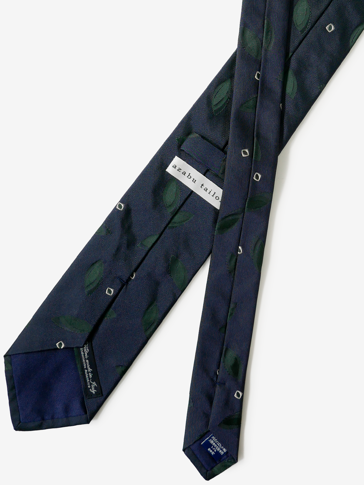 Classico Seta|Leaf Patterned Neat Tie|グリーン