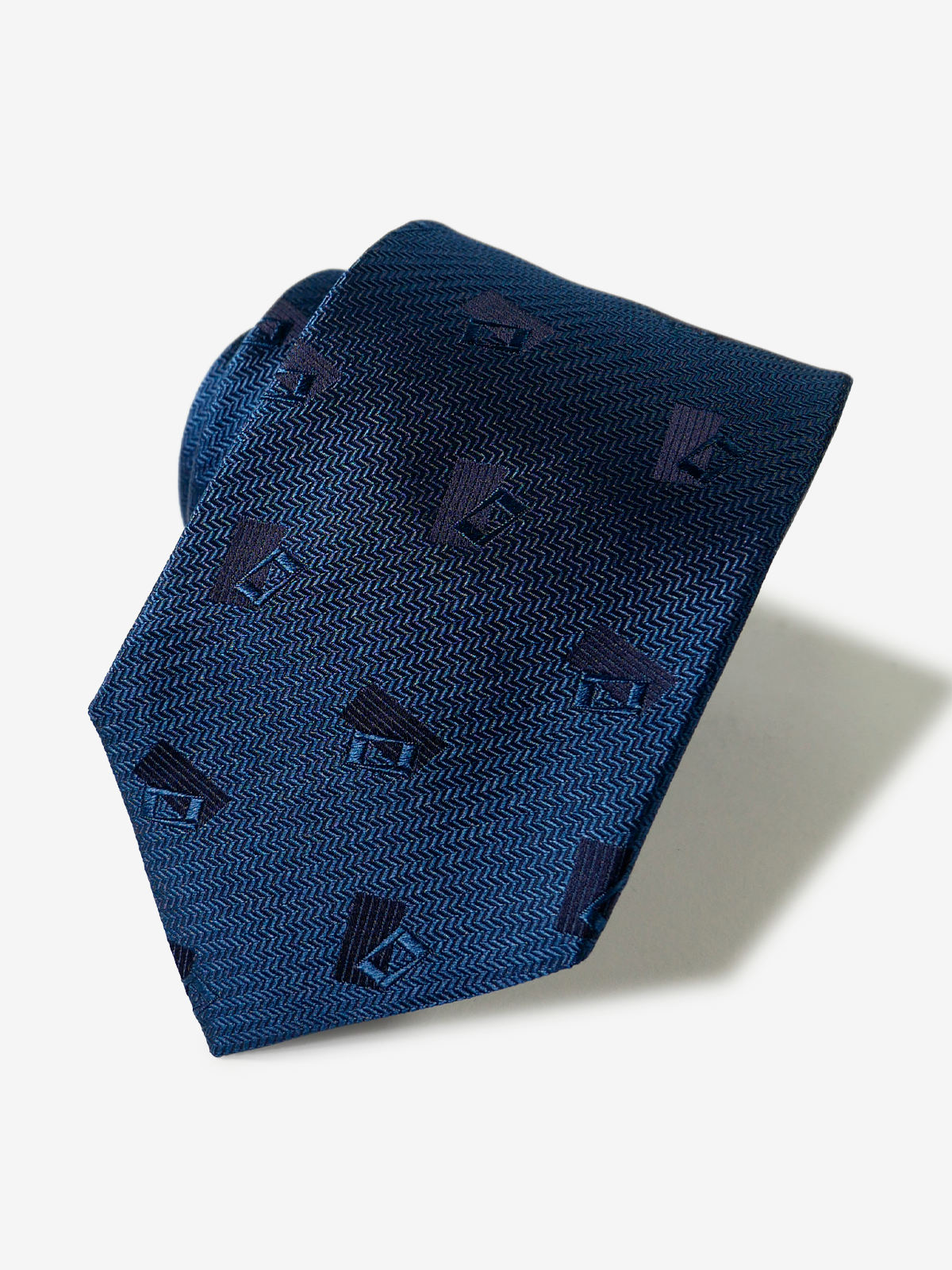 Classico Seta|Rectangle Neat Tie|ライトネイビー