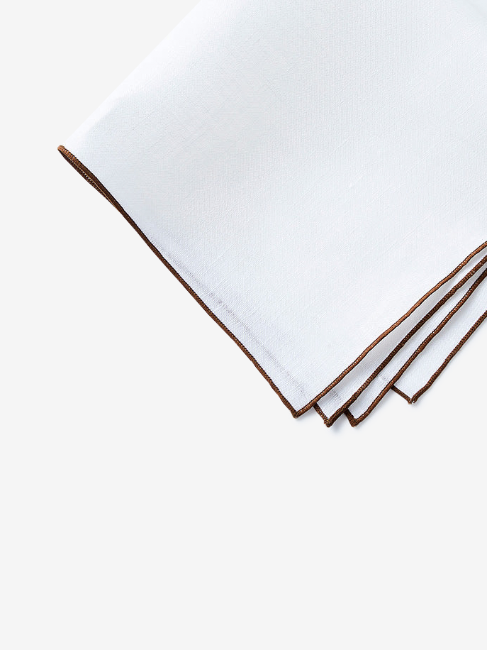 Linen Pocket Square|ブラウン