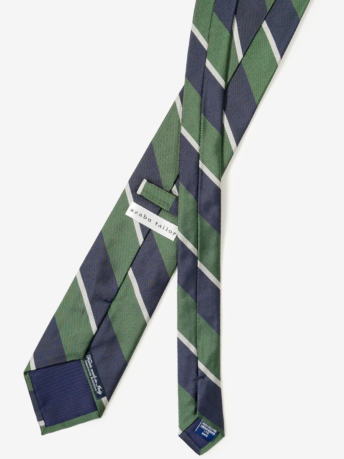 Classico Seta|Regimental Striped Necktie|グリーン