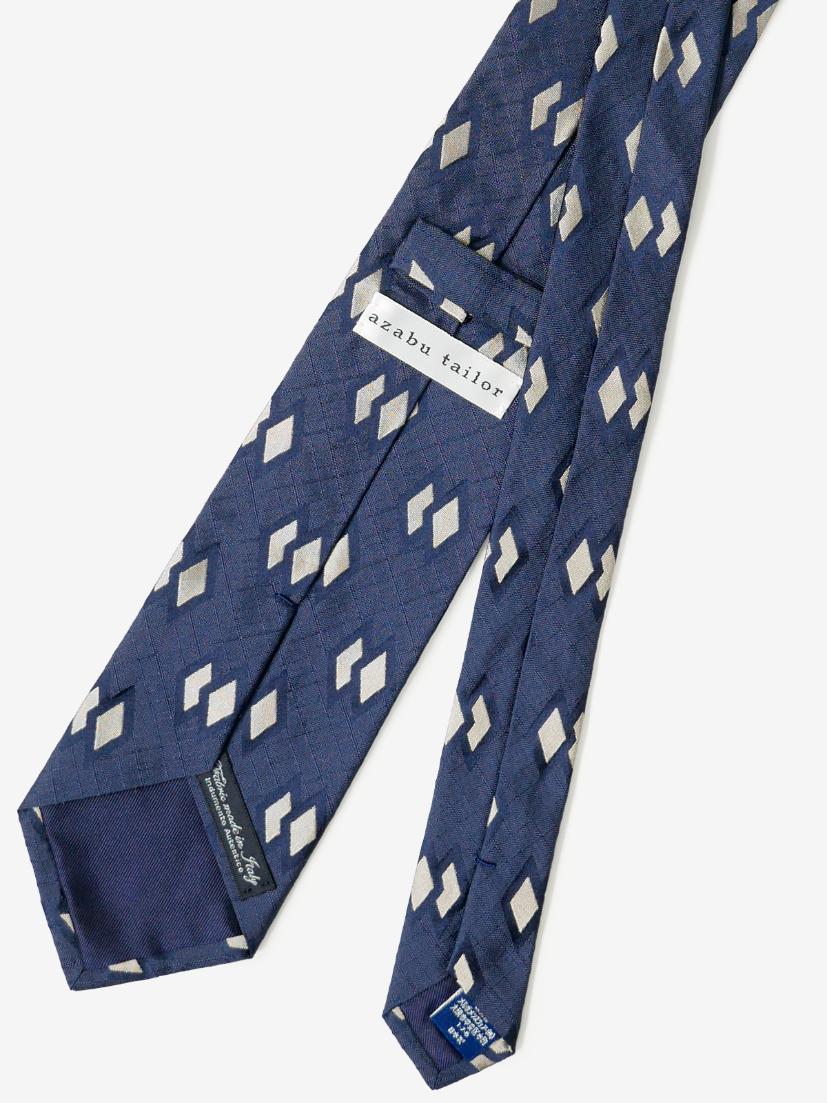 Classico Seta|Double Rhombus Neat Tie|ネイビー