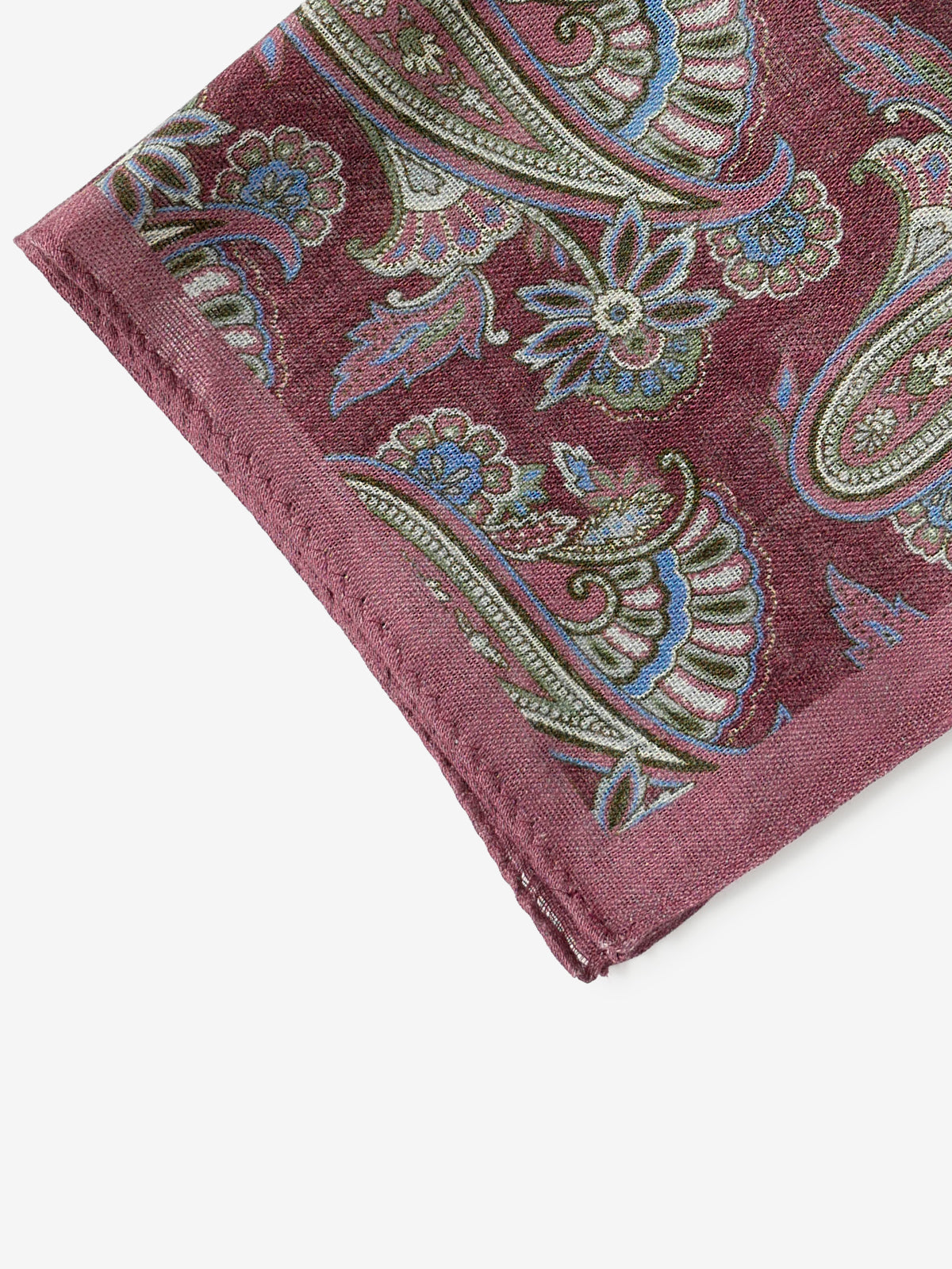 Paisley Print Pocket Square|ボルドー