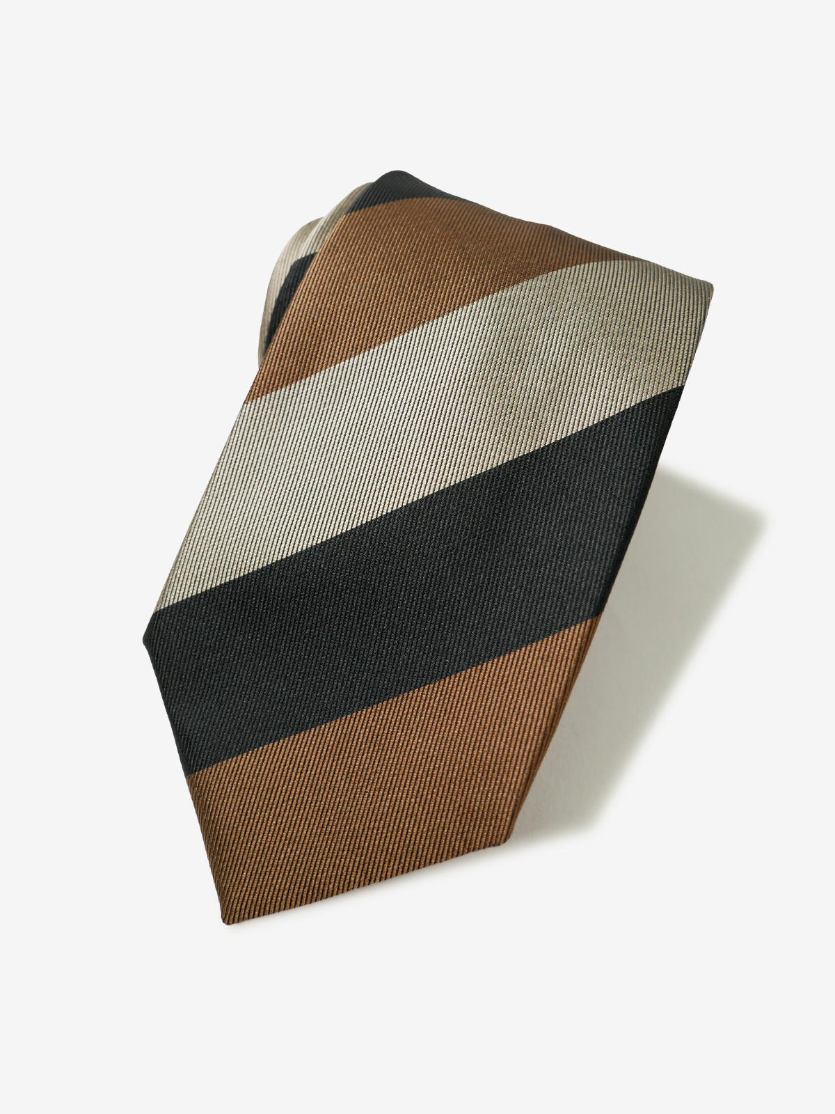 Classico Seta|Block Stripe Tie|ブラウン
