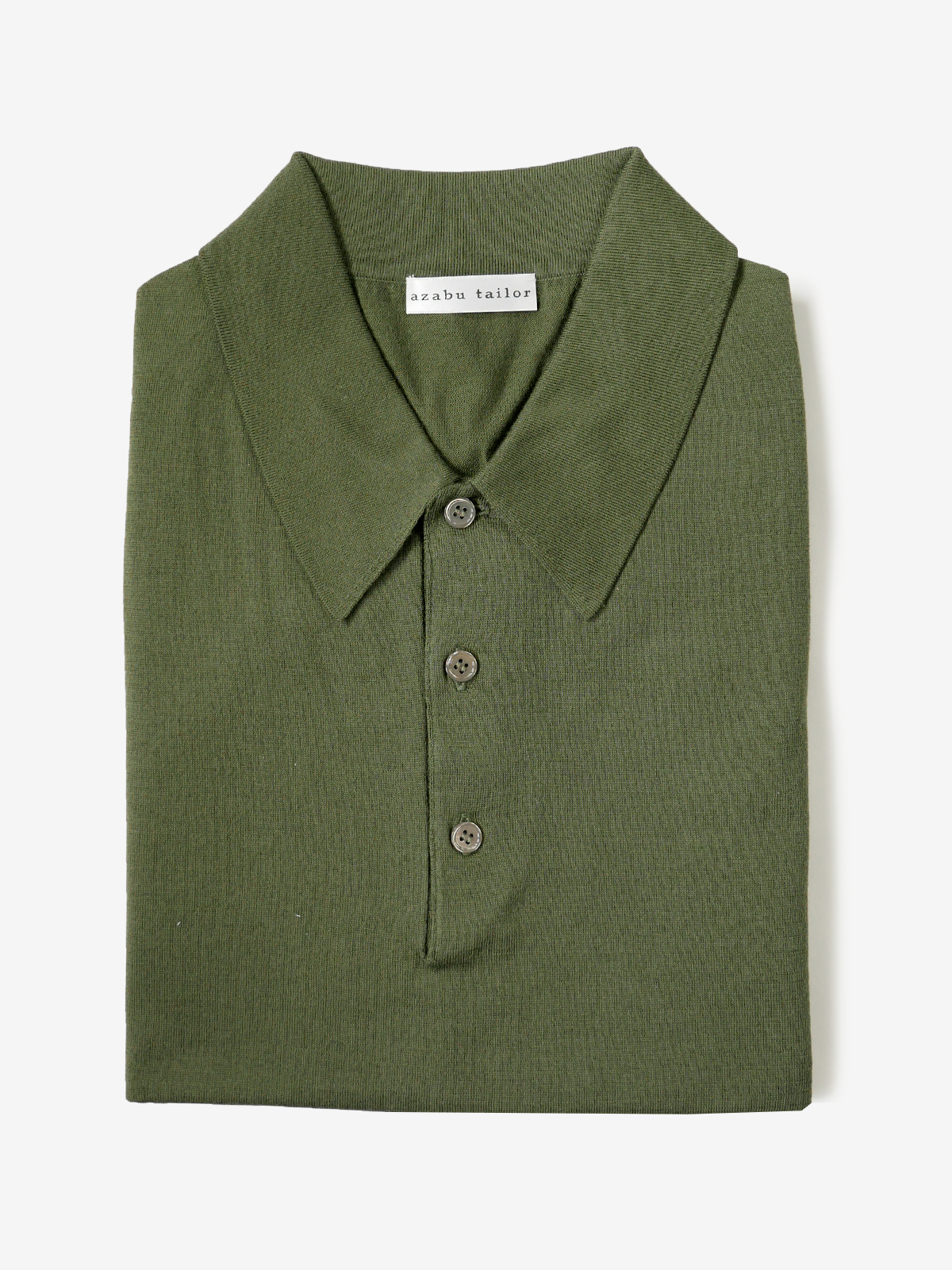 Cotton Knit Polo Shirt|グリーン