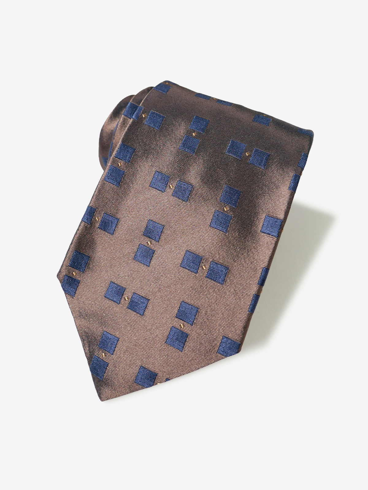 Classico Seta|Double Square Neat Tie|ブラウン