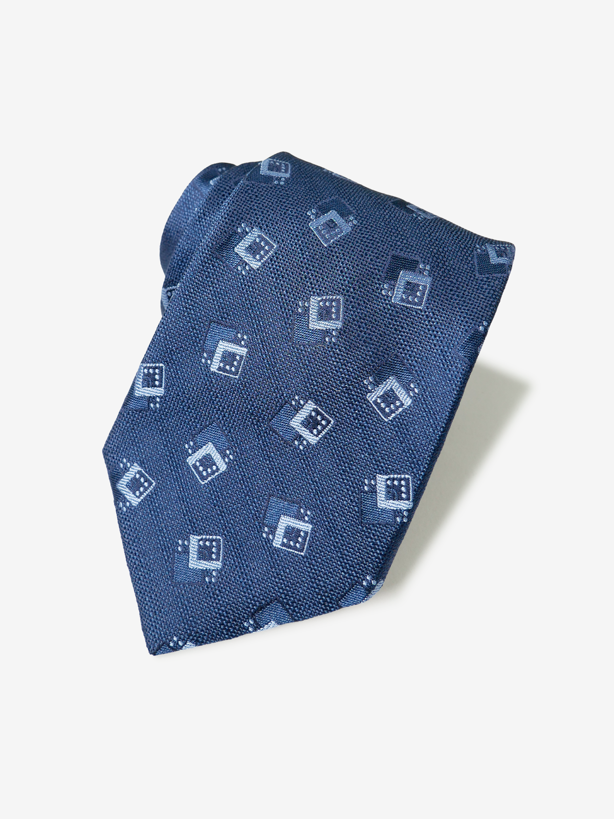 Classico Seta|Double Square Neat Tie|ブルー