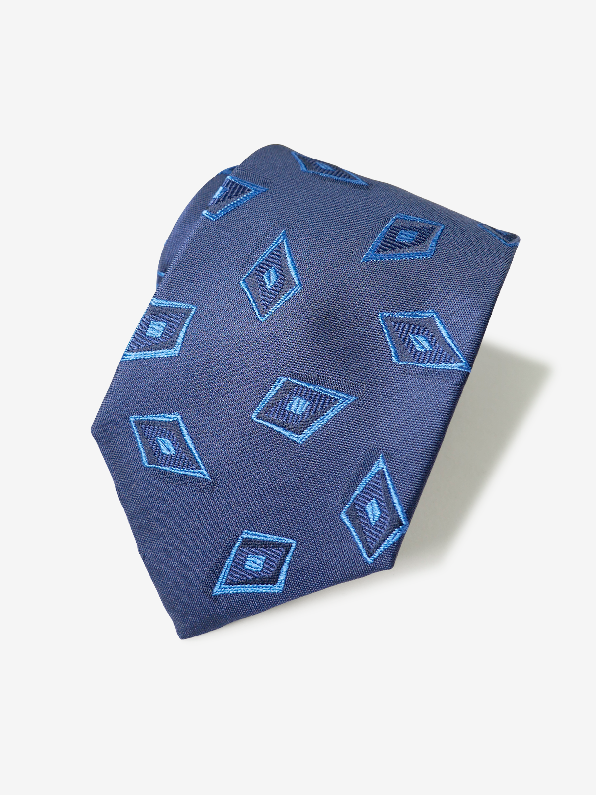 Classico Seta|Rhombus Neat Tie|ブルー