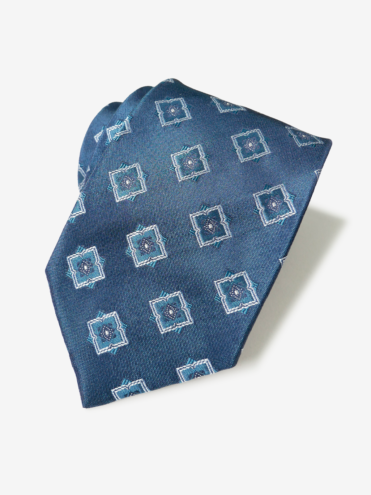 Classico Seta|Medallion Neat Tie|ブルー