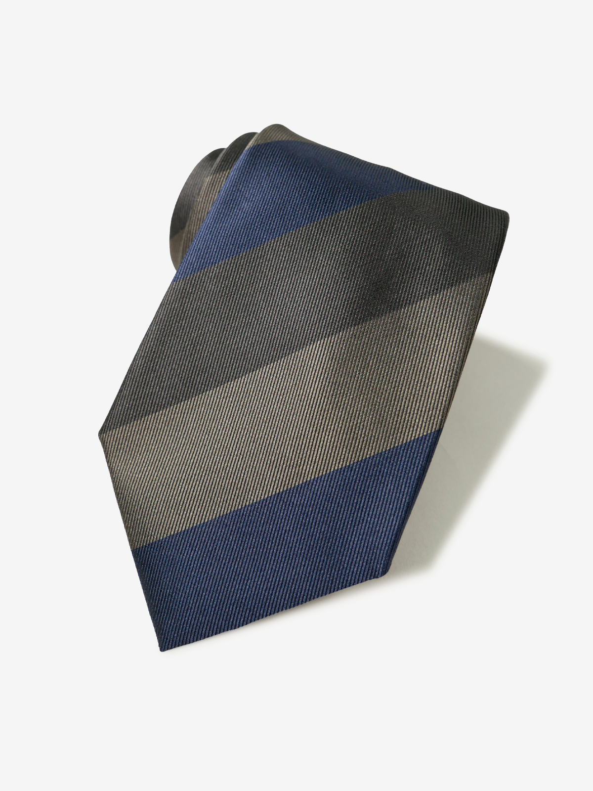 Classico Seta|Block Stripe Tie|グレー