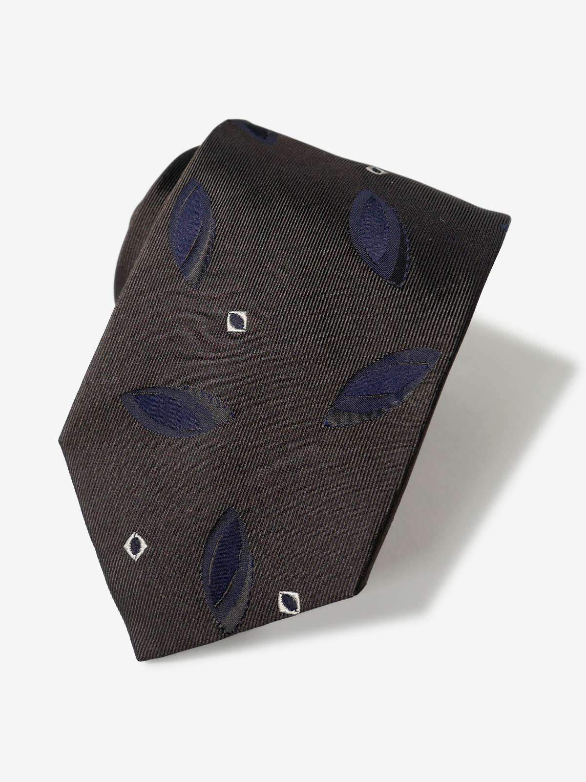 Classico Seta|Leaf Patterned Neat Tie|ブラウン