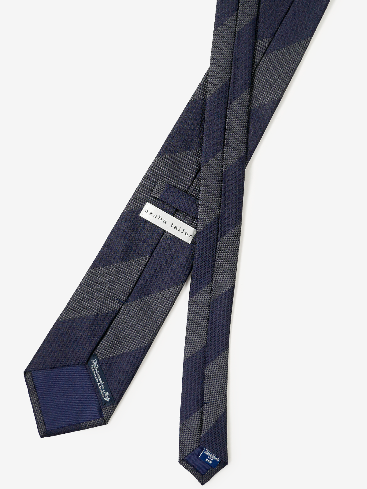Classico Seta|Bicolor Stripe Tie|ネイビー