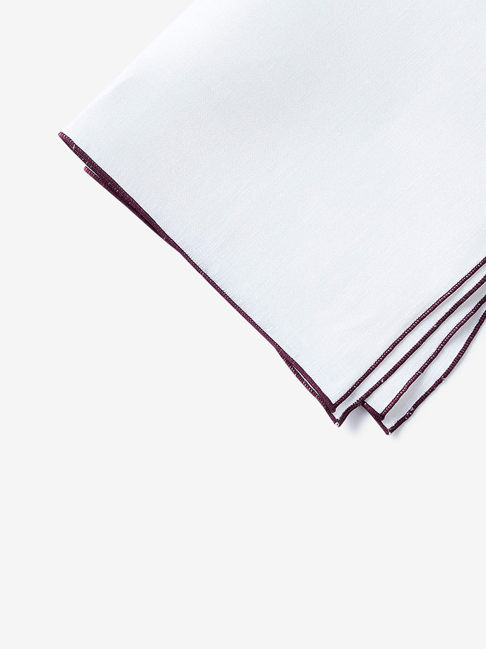 Linen Pocket Square|ボルドー