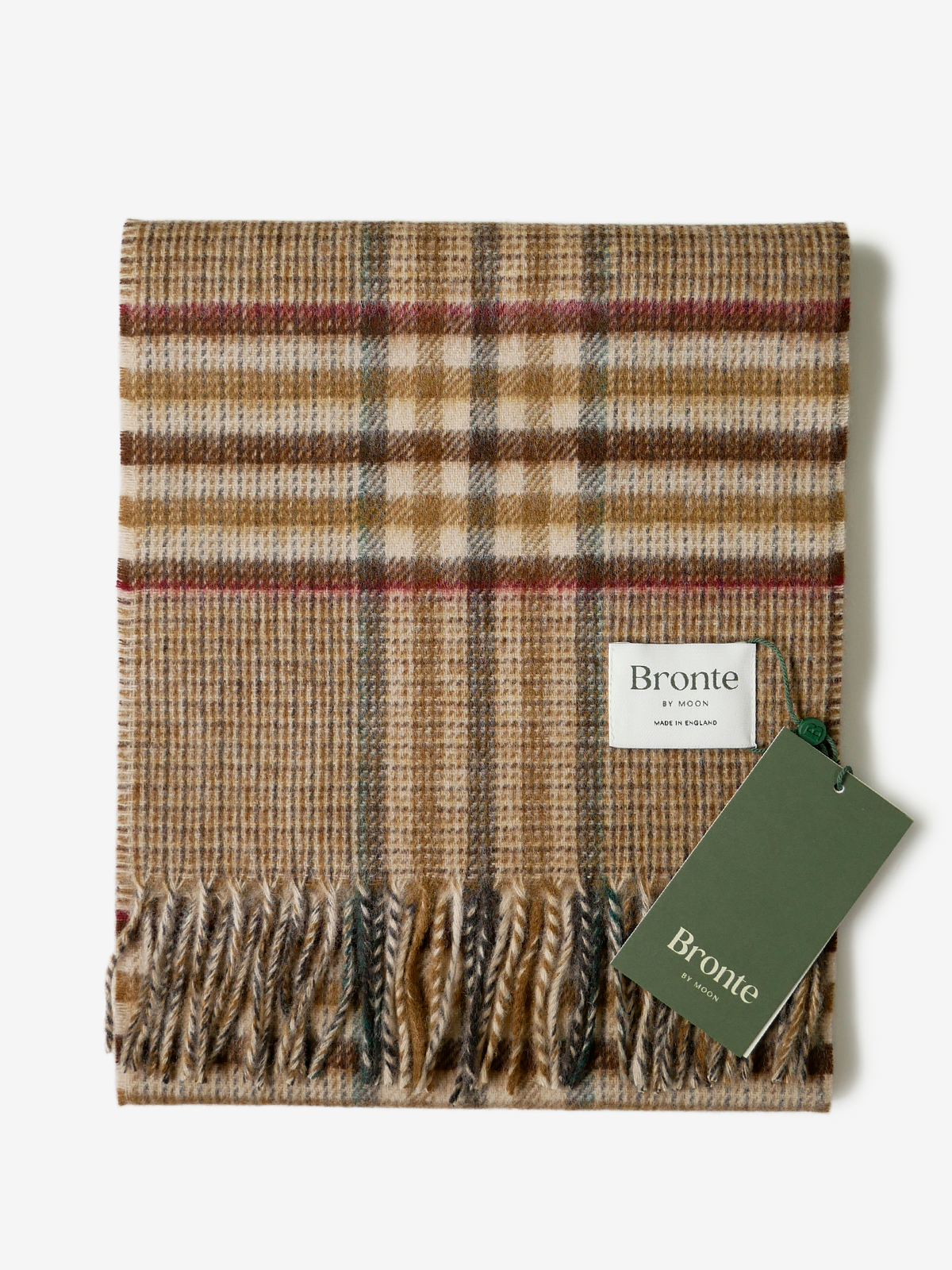 MOON|Cheked Wool Scarf|ブラウン