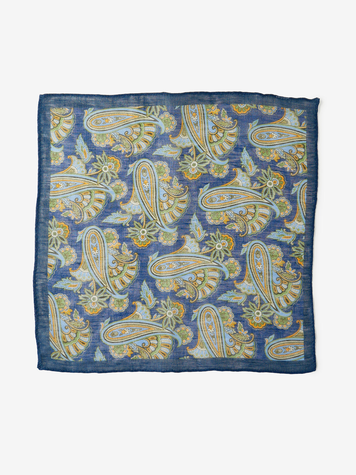 Paisley Print Pocket Square|ブルー