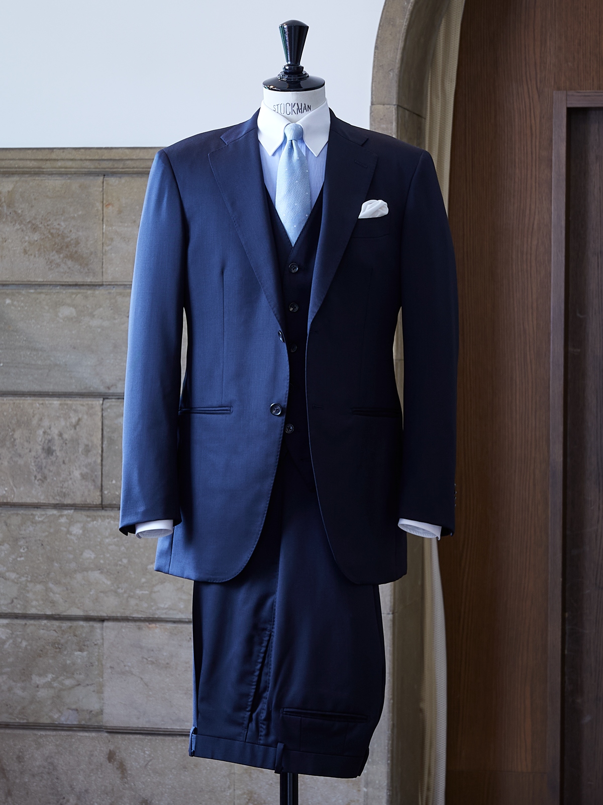 Mantero|Stripe Tie|ブルー
