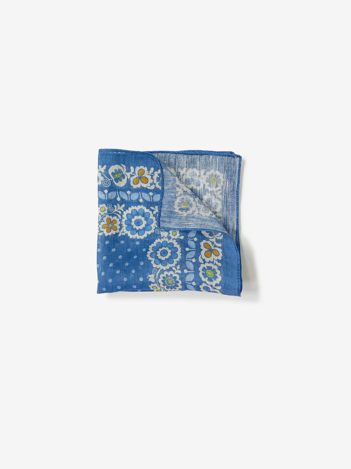 Floral Print Pocket Square|ブルー