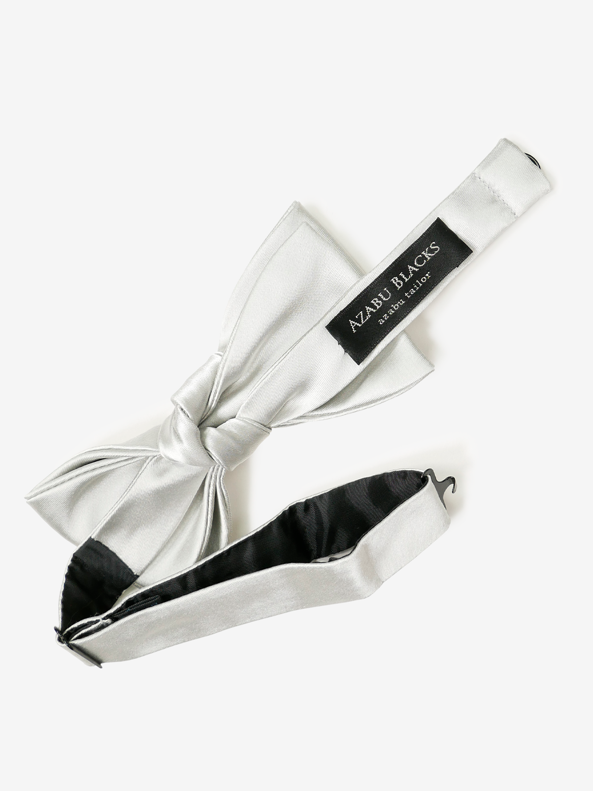 Satin Solid Bow Tie|シルバー