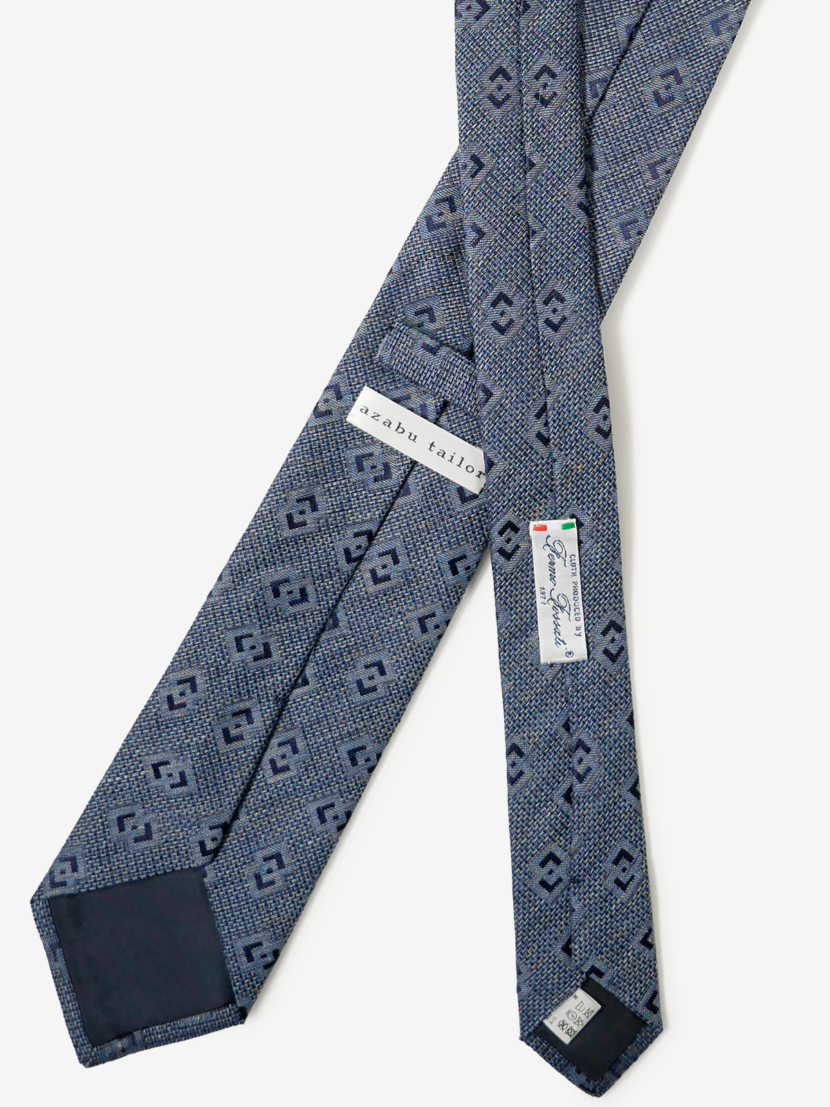 Fermo Fossati|Geo Pattern Neat Tie|ブルー