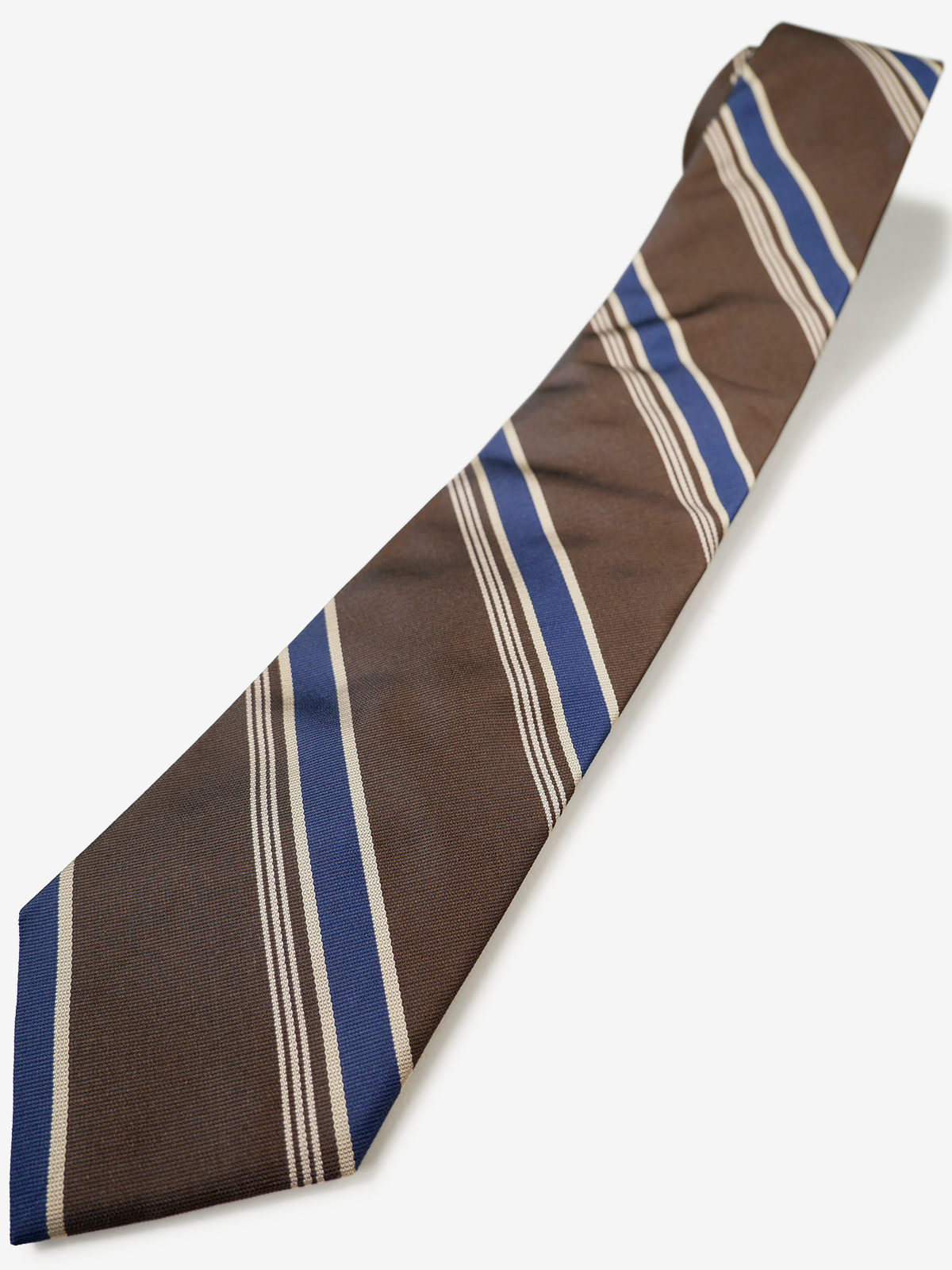 Classico Seta|Regimental Striped Necktie|ブラウン