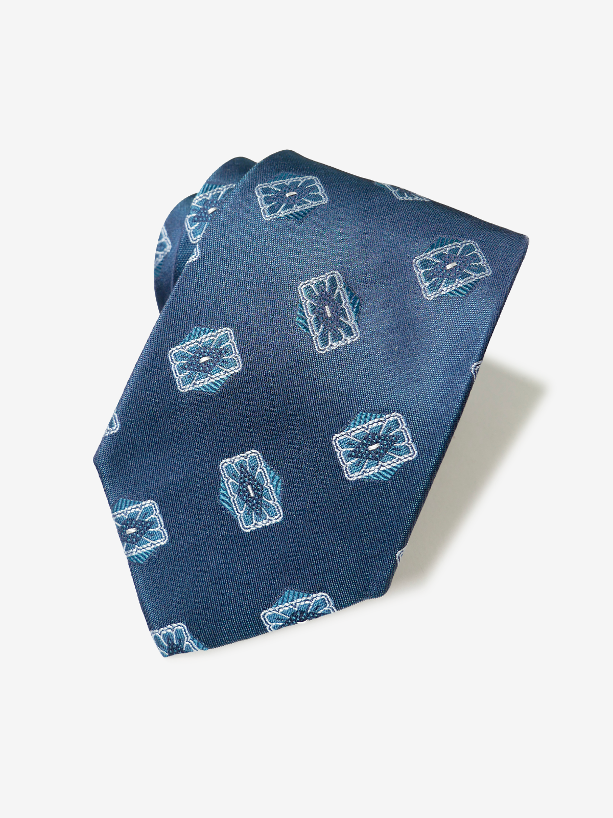 Classico Seta|Rectangle Neat Tie|ブルー