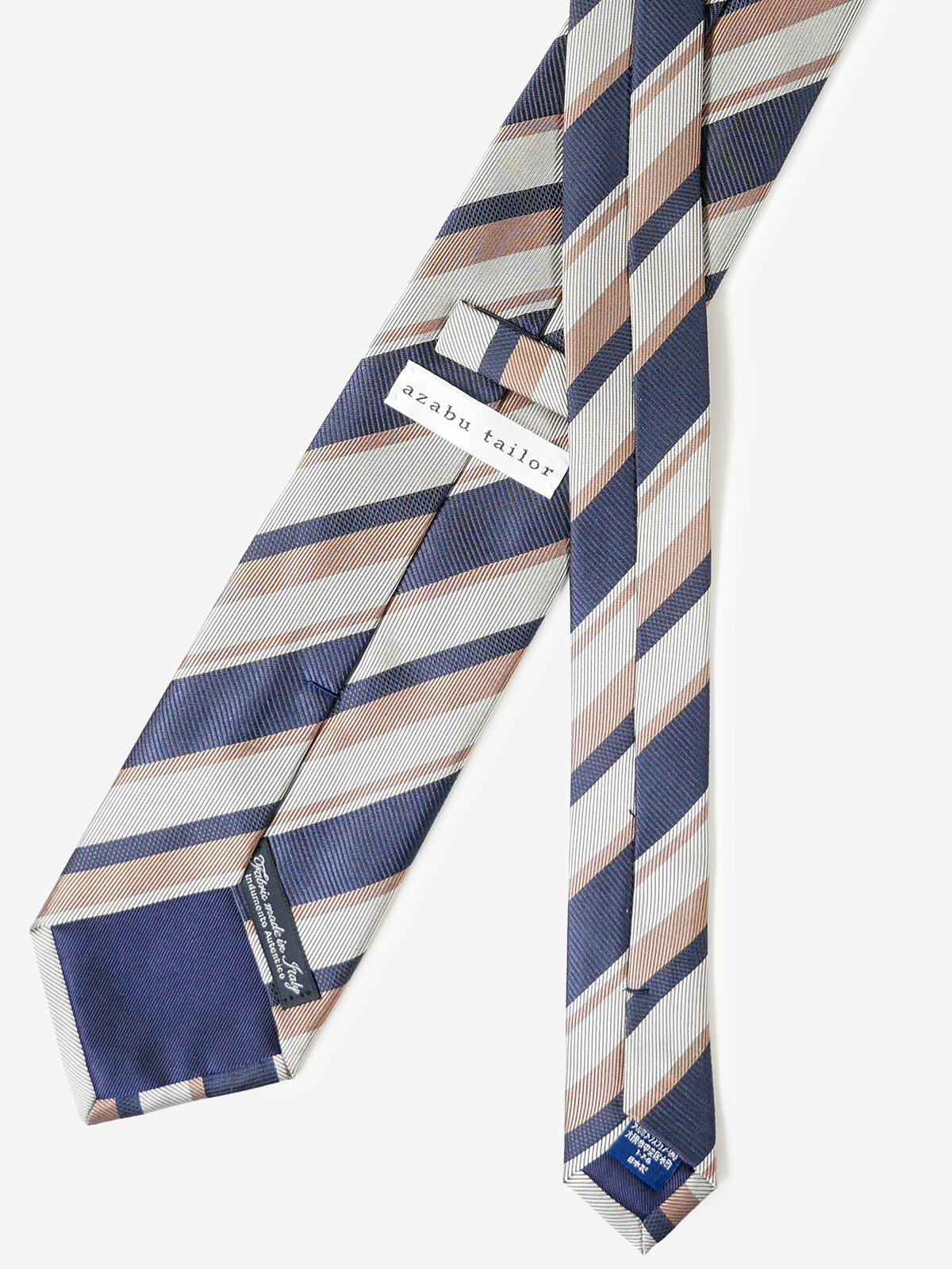 Classico Seta|Stripe Tie|ピンクベージュ