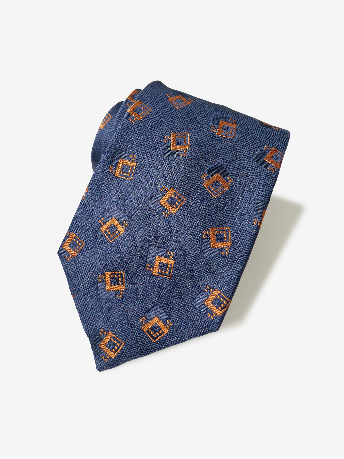 Classico Seta|Double Square Neat Tie|オレンジ