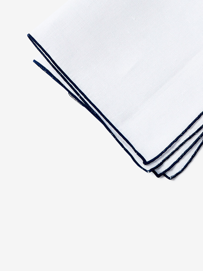 Linen Pocket Square|ネイビー