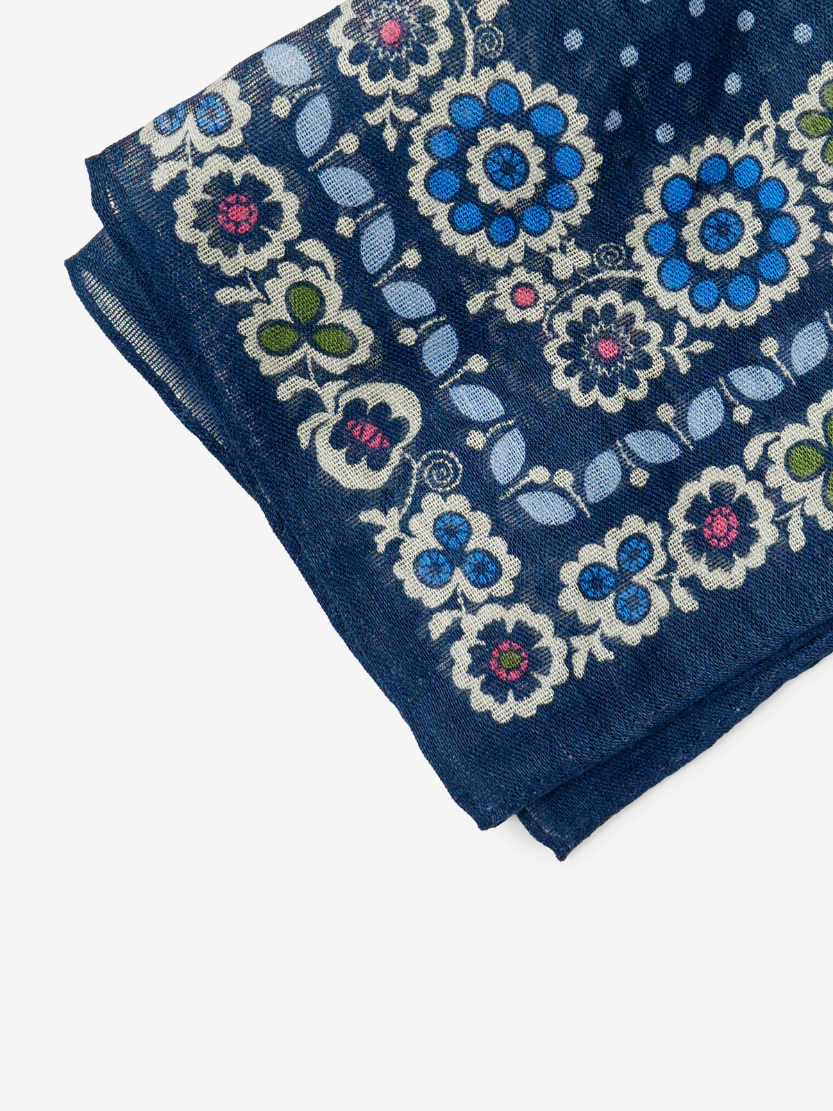 Floral Print Pocket Square|ネイビー