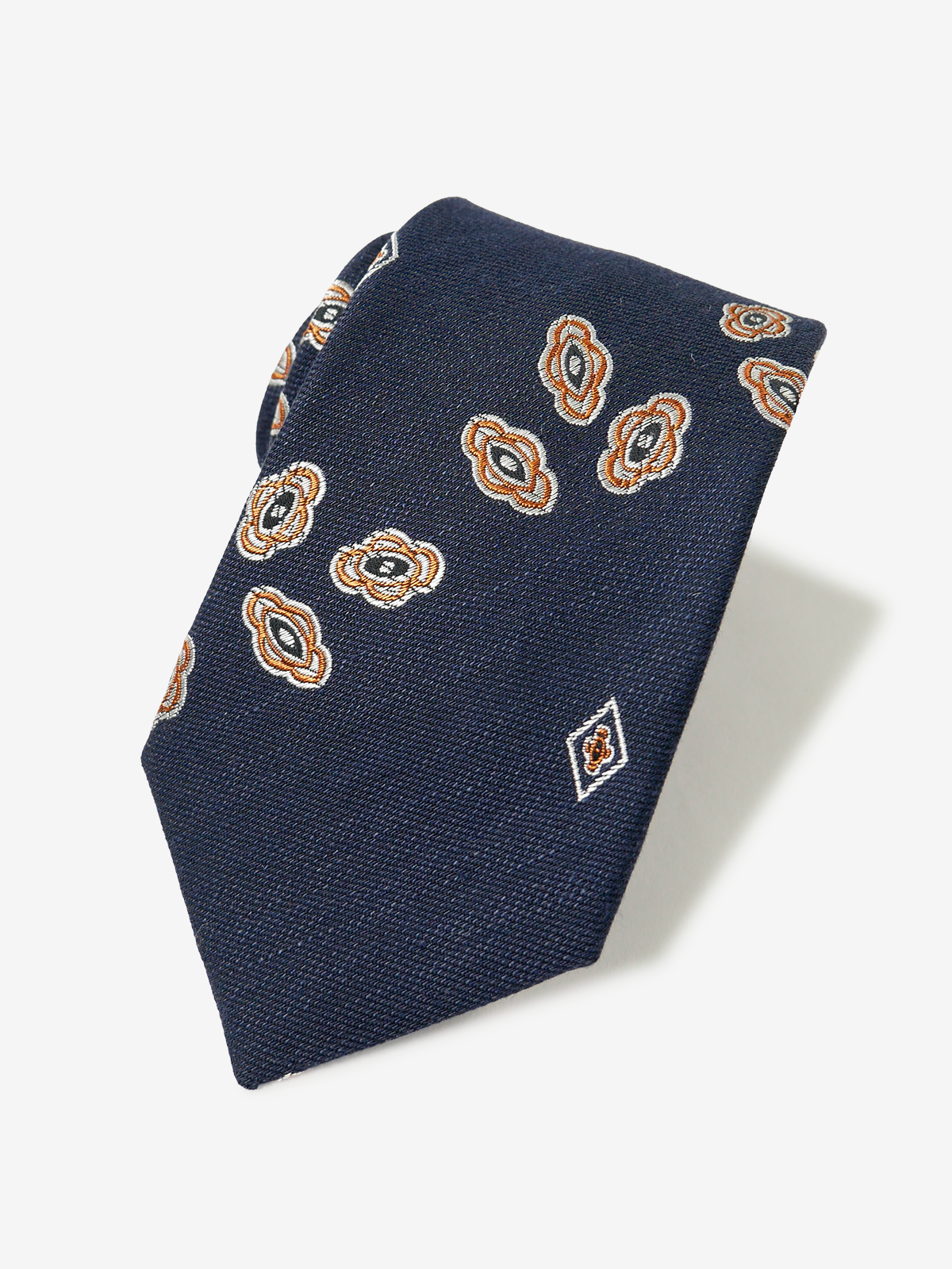 Classico Seta|Floral Medallion Tie|ネイビー