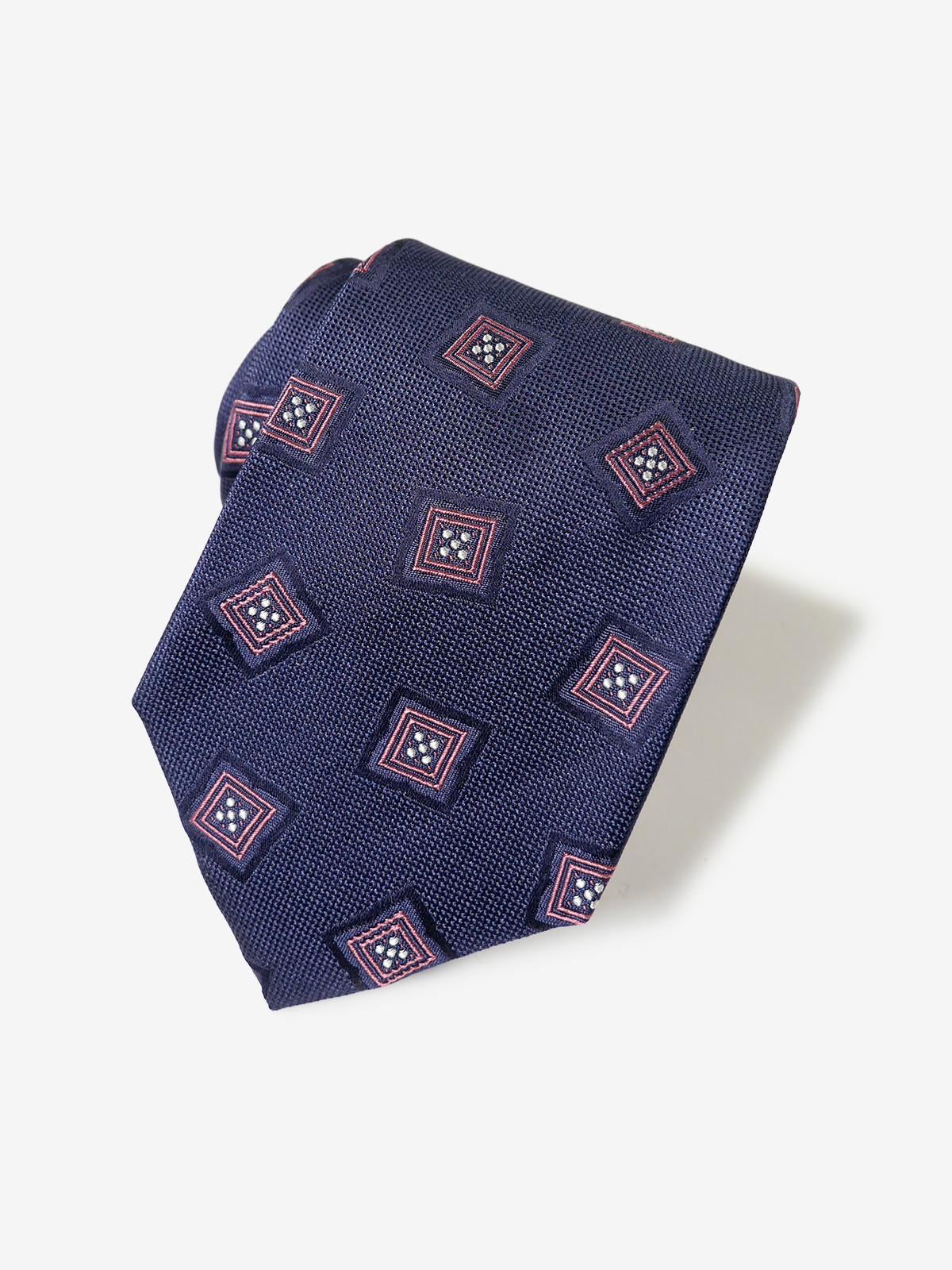 Classico Seta|Medallion Neat Tie|ネイビー
