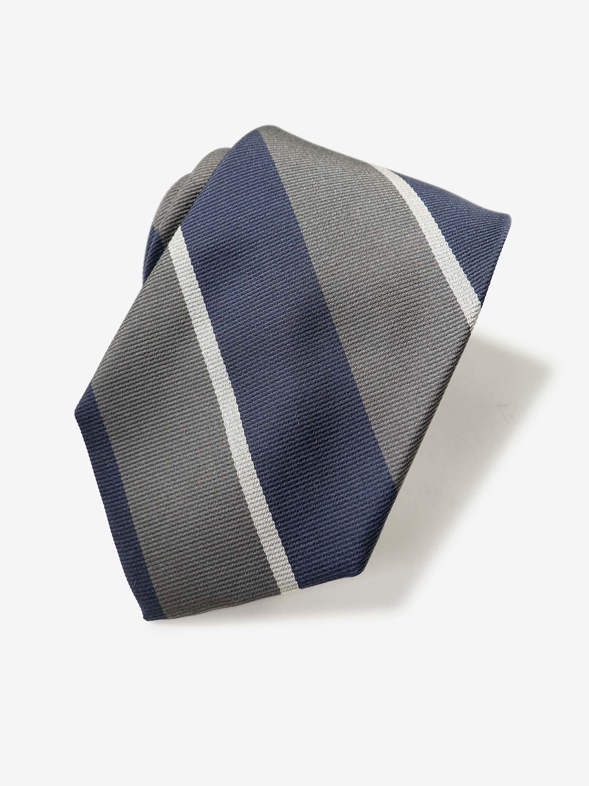 Classico Seta|Regimental Striped Necktie|グレー