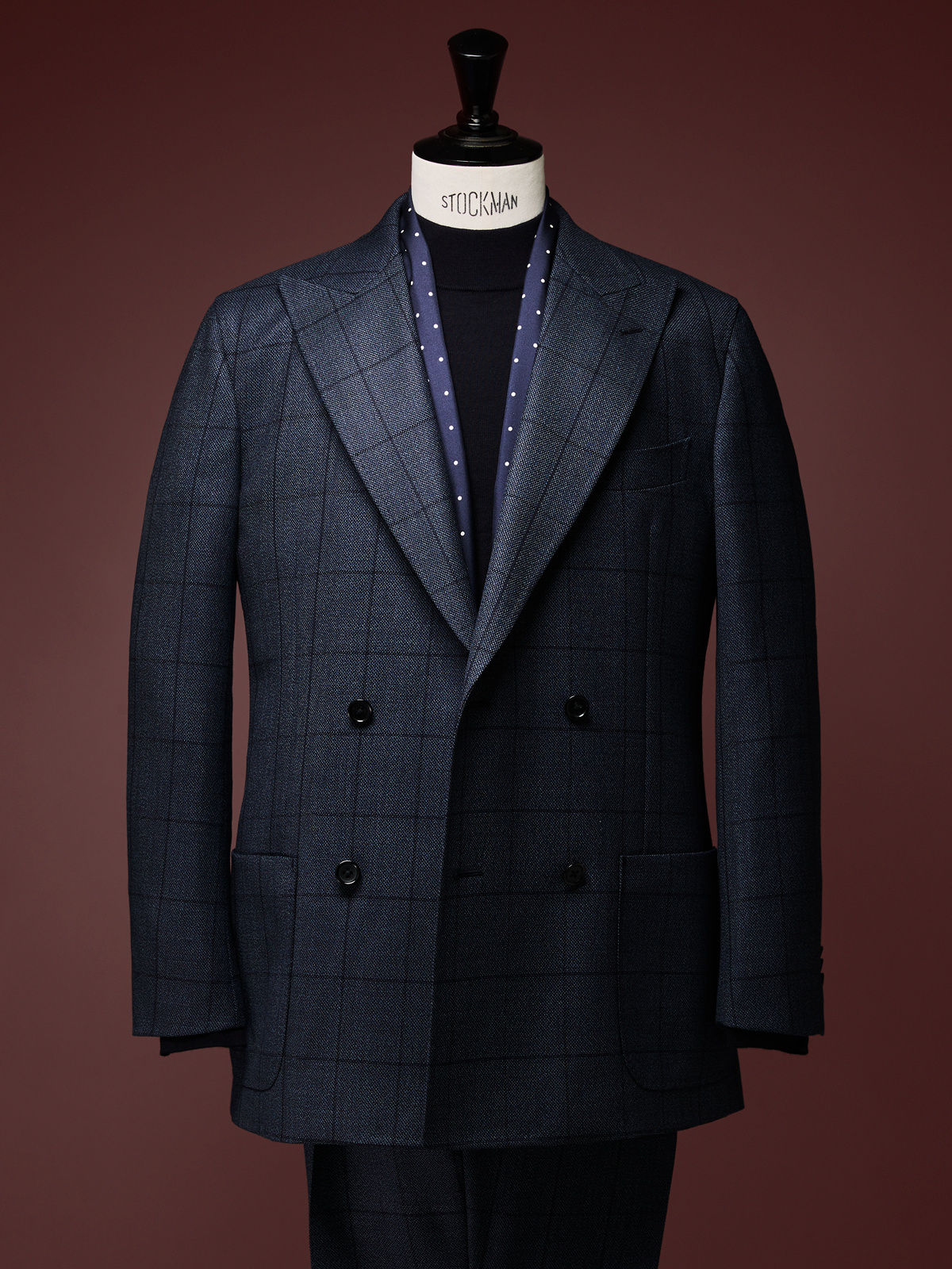 Mantero|Polka Dot Stole|ネイビー